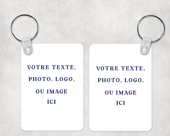Porte-clé personnalisé en MDF recto-verso