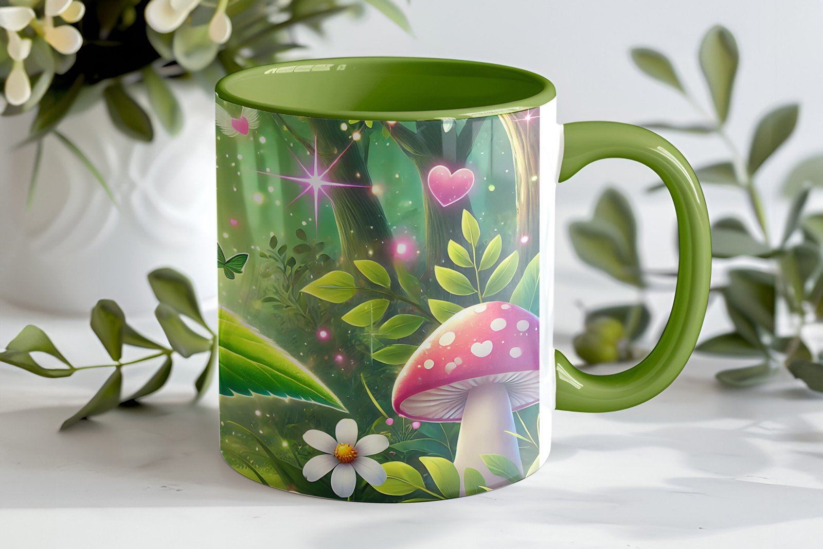 Mug avec poignée et intérieur colorés