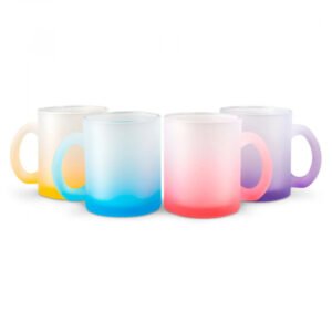 Mug en verre personnalisé 330 ml – Dégradé coloré élégant avec photo ou texte