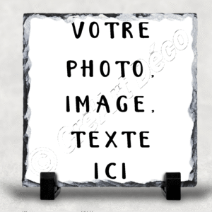 Ardoise carrée explicant où se trouvera l'impression