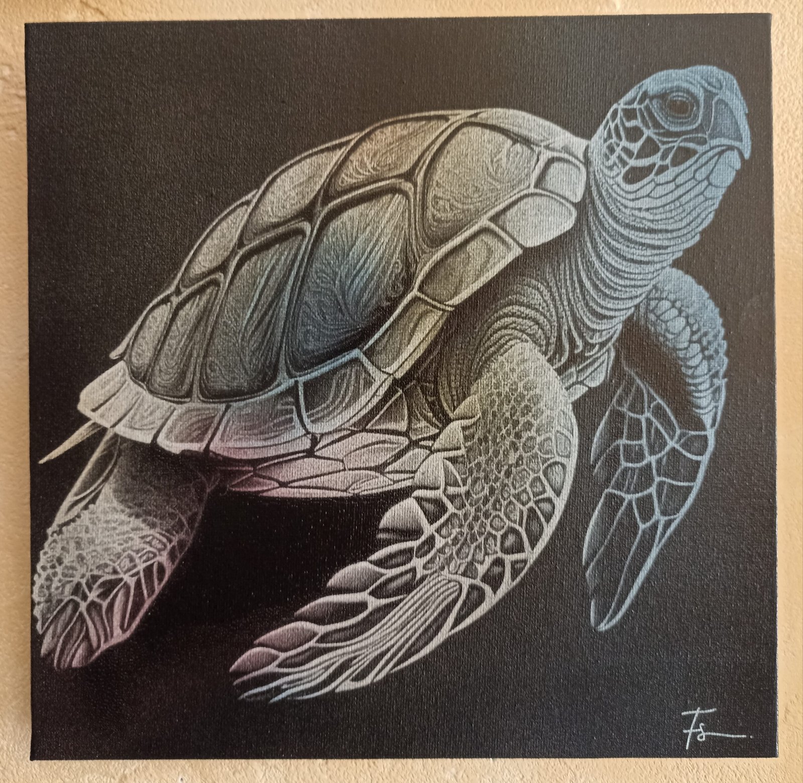 Toile de peintre gravée personnalisée 25 × 25 cm – Photo ou motif – Image 4