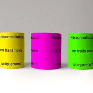 Une vue des différents mugs fluos