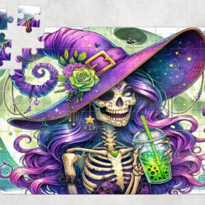 Puzzle printed with a witch