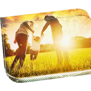 Vue d'un bloc acrylique montrant l'épaisseur